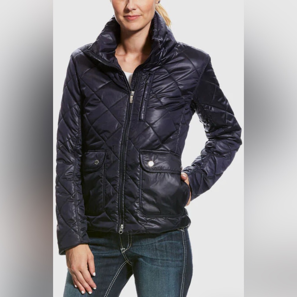 Ariat Women’s Portico Quilted Navy Blue Jacket,Size-Mediumguc/Preloved View 3